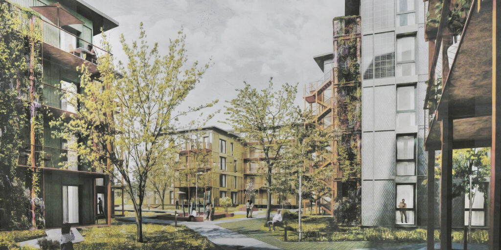 Visualisierung Innenhof von Baufeld Nord